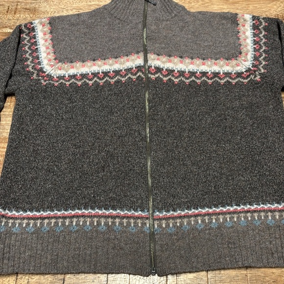 VTG Woolrich Sweater Womens MP Earth Tones Full Zip Knit 100% Wool 90s Cozy (7) - Picture 2 of 6